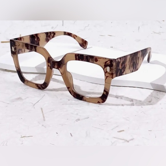 New Trendy Oversized Square Blue Light Blocking Glasses - Picture 1 of 6